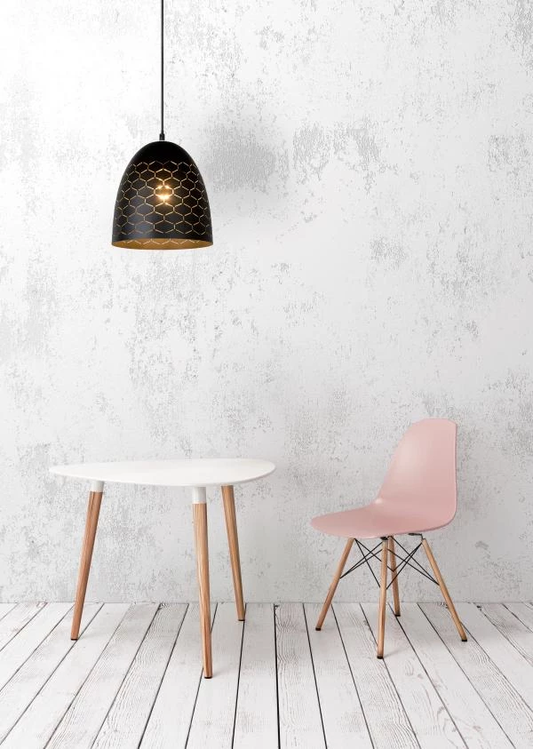 Lucide GALLA - Hanglamp - Ø 25 cm - 1xE27 - Zwart - sfeer 1